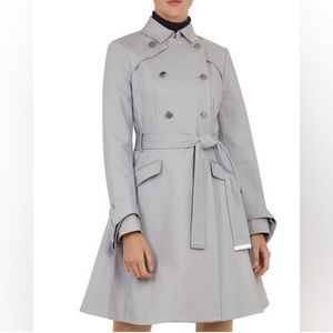 Ted Baker Marrian Knotted Cuffs Trench Coat in Gray 
Size s